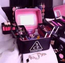 9527化妝包韓國3CE手提化妝箱 大容量雙層硬的收納包 專業洗漱包手包《店家推薦》 歷史價格詳細信息