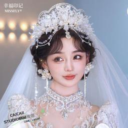 【精品高級手工】新娘頭飾中式古風金色長流蘇后區發簪傳統古典秀禾結婚發飾D0324 歷史價格詳細信息