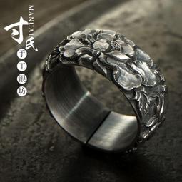 S999純銀情侶男女款戒指原創平安復古中國風本命年好運指環【二丁目】 歷史價格詳細信息