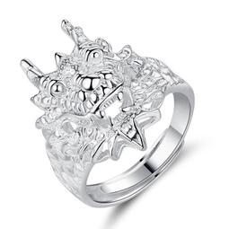 999足銀男士食指戒指 男純銀活口潮男單身龍戒指潮銀開口可調節潮 歷史價格詳細信息