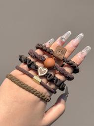 扎高馬尾橡皮筋高彈力耐用發繩發圈女扎頭不傷發頭繩皮tao網紅頭飾 歷史價格詳細信息