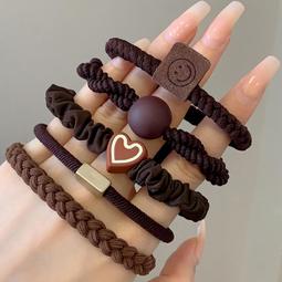 簡約氣質高彈力髮圈女扎頭髮橡皮筋髮圈耐用不傷發綁馬尾髮圈頭飾 歷史價格詳細信息