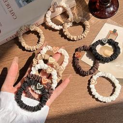 發扎耐用2023加粗橡皮筋咖女高彈力高馬尾頭髮色扎圈新款髮圈繩奶 歷史價格詳細信息