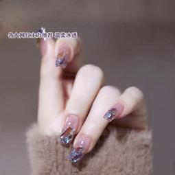 穿戴甲短款美甲成品貼片春上款假指甲女短可愛小眾顯白多巴胺夏日-瑞芬好物家居 歷史價格詳細信息