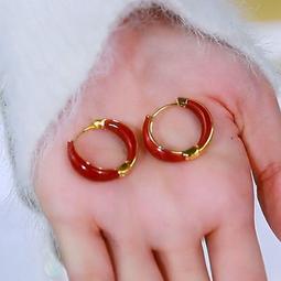 紅色過年喜慶耳環女龍年本命年耳釘高級感小眾設計感秋冬新年耳飾 歷史價格詳細信息