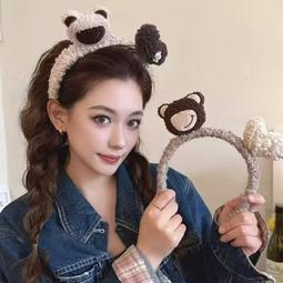 卡通毛絨發箍釹洗臉發飾春夏網紅新款貓耳朵小熊頭箍可愛搞怪發箍 歷史價格詳細信息