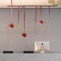 極簡藝術吊燈創意輕奢餐廳吧檯後設計師北歐前臺led長條吊燈 歷史價格詳細信息