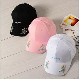 棒球帽女韓版刺繡花朵田園風鴨舌帽春夏天出游防曬百搭遮陽帽子 歷史價格詳細信息