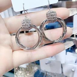 氣質港風耳環2022新款潮輕奢女純銀針大圈圈時尚百搭網紅圓圈耳飾 歷史價格詳細信息