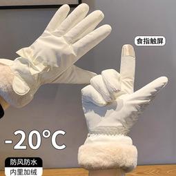 冬季保暖防寒手套騎車加絨加厚防風電動摩托車男滑雪防凍棉手套女 歷史價格詳細信息