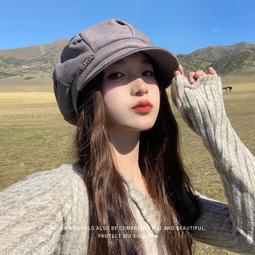 新款八角貝雷帽子女冬季顯臉小英倫風復古鴨舌畫家帽時尚百搭潮流 歷史價格詳細信息