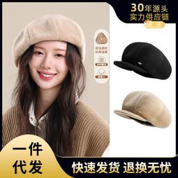 貝雷帽 畫家帽 女帽子帽子女貝雷帽秋冬搭冬季韓版潮流毛呢帽可愛網紅圓臉大臉顯瘦保暖 歷史價格詳細信息