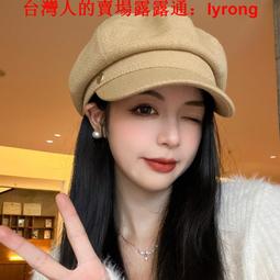 日系秋冬鴨舌貝雷帽女大頭圍寬松百搭顯臉小畫家帽文藝云朵八角帽 歷史價格詳細信息