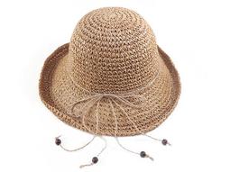 ☆二鹿帽飾☆ 天然素材- 可捲邊帽簷/細草粉紅大花朵*藤編草帽*純手工鉤針超美優雅草帽-2色 歷史價格詳細信息