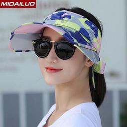 好賣家Midailuo帽子女夏季遮陽帽女防曬青年折疊大沿帽出遊百搭空頂帽騎車太陽帽帽子 歷史價格詳細信息