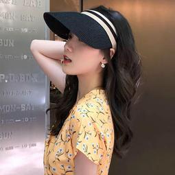 ins韓國時尚遮陽帽 空頂帽 網紅草帽 鴨舌空頂草帽 遮陽帽 高質感百搭草帽 歷史價格詳細信息