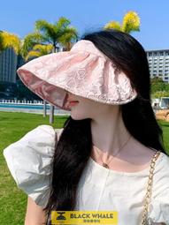 空頂帽女夏季防曬帽防紫外線大簷遮臉太陽帽子女夏天uv騎車遮陽帽 歷史價格詳細信息