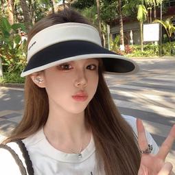UPF50+遮陽帽子女款夏季防紫外線大檐空頂太陽帽遮全臉騎車遮陽帽 歷史價格詳細信息