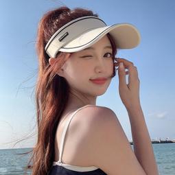 顯臉小空頂帽女夏天韓版大帽簷防曬草帽遮臉貝殼帽抗UV遮陽帽潮 歷史價格詳細信息