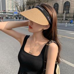草帽女夏太陽帽韓版時尚海邊防曬大帽檐遮陽防紫外線可折疊沙灘帽  滿300發貨 歷史價格詳細信息