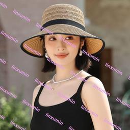 2024夏蝴蝶結遮陽帽女百搭大簷防紫外線遮陽防曬帽太陽草帽顯臉小 歷史價格詳細信息