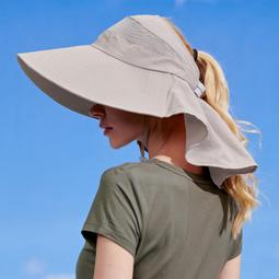 防曬帽女夏防紫外線遮臉護頸薄款戶外遮陽帽折疊大檐空頂帽太陽帽 歷史價格詳細信息