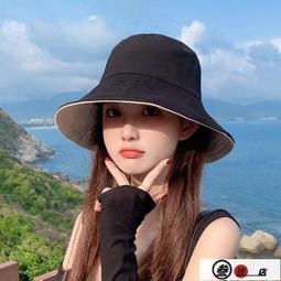 黑色漁夫帽女夏季韓版百搭日系防曬遮陽遮陽帽男盆帽素顏潮 歷史價格詳細信息