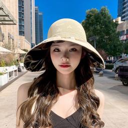 防曬帽子女夏季空頂透氣抗UV騎車遮陽帽字母變色顯臉小遮陽帽 歷史價格詳細信息