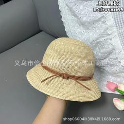 優雅氣質拉菲草純手工鉤針草帽 網紗蝴蝶結漁夫草帽 女生夏季遮陽帽-時尚女裝 歷史價格詳細信息