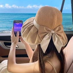 2024爆款蝴蝶結 漁夫帽子女夏季防紫外線戶外大帽檐 沙灘防曬遮陽帽 歷史價格詳細信息
