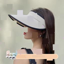 防曬帽子女2023新款夏季大簷遮臉太陽帽發箍空頂可調節騎車遮陽帽 歷史價格詳細信息
