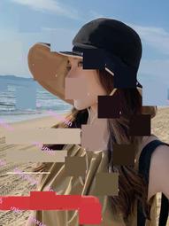 防曬帽子女夏 防紫外線沙灘草編遮陽帽騎車遮臉 黑膠太陽帽空頂2024 歷史價格詳細信息