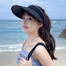 防曬帽子女春秋uv防紫外線騎車晚晚同款空頂遮臉太陽帽夏季遮陽帽 歷史價格詳細信息