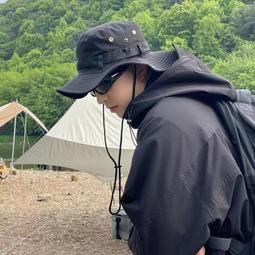 大檐戶外防曬登山帽漁夫帽女夏釣魚帽徒步遮陽西部大頭圍牛仔帽男-沐雨家居 歷史價格詳細信息
