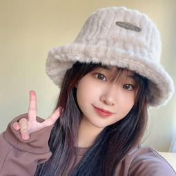 條紋毛絨帽子女秋冬季顯臉小毛茸茸毛線帽大頭圍保暖黑色針織帽潮 歷史價格詳細信息