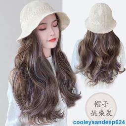 假髮女長髮假髮帽子秋冬款壹體女冬天網紅時尚大波浪長捲髮全頭套喵小喵 歷史價格詳細信息