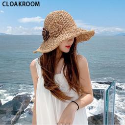 台灣現貨草帽女夏季海邊沙灘遮陽防曬遮陽帽法式英倫複古氣質珍珠平頂禮帽 平頂草帽 遮陽帽漁夫帽 編織帽 歷史價格詳細信息