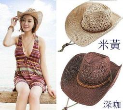 西部牛仔拉菲草騎士帽女夏季復古民族風防曬遮陽帽男登山遮陽草帽 歷史價格詳細信息