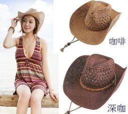 西部牛仔拉菲草騎士帽女夏季復古民族風防曬遮陽帽男登山遮陽草帽 歷史價格詳細信息