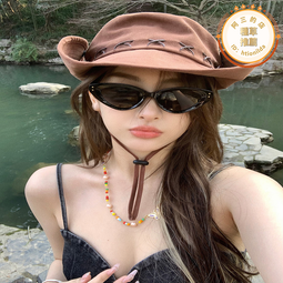 帽子 西部牛仔帽女辣妹戶外登山露營防水速干漁夫帽日系遮陽防曬帽子男 歷史價格詳細信息