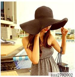 沙灘帽女士防曬海邊帽子遮陽帽季旅遊度假夏天可摺疊大帽簷太陽草帽 歷史價格詳細信息