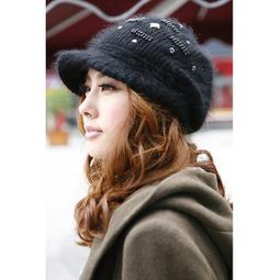 阿芙洛迪AH005☆韓版時尚條紋保暖針織毛線兔毛帽子 歷史價格詳細信息
