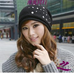 阿芙洛迪AH013☆韓版可愛針織兔毛短沿水鑽圓頂鴨舌帽兔毛帽子 歷史價格詳細信息