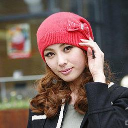 阿芙洛迪AH013☆韓版可愛針織兔毛短沿水鑽圓頂鴨舌帽兔毛帽子 歷史價格詳細信息