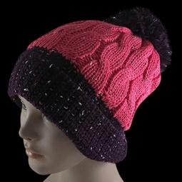 【二鹿帽飾】台灣製造 秋冬新品.粉紫色系愛心圖案. 大球球針織帽-2色 歷史價格詳細信息
