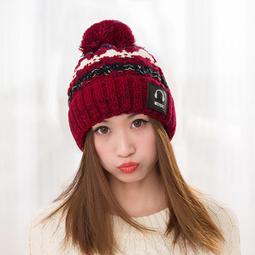 智慧購物王》雙吊球造型雙層保暖護耳小顏拚色毛球針織毛線帽-粉 歷史價格詳細信息