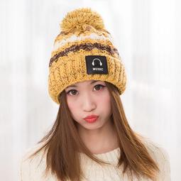 智慧購物王》雙吊球造型雙層保暖護耳小顏拚色毛球針織毛線帽-粉 歷史價格詳細信息