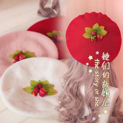 貝雷帽 節日氛圍感新年圣誕水貂毛紅色貝雷帽大頭圍顯臉小保暖毛絨帽 歷史價格詳細信息