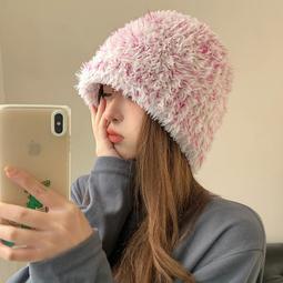 WN帽子可愛兔耳朵毛絨帽女冬季保暖護耳針織帽毛茸茸大頭圍顯臉小 歷史價格詳細信息