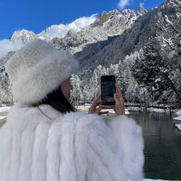 兔毛帽子女秋冬季韓版顯臉小毛茸茸加厚保暖毛絨帽大頭圍漁夫帽潮 歷史價格詳細信息